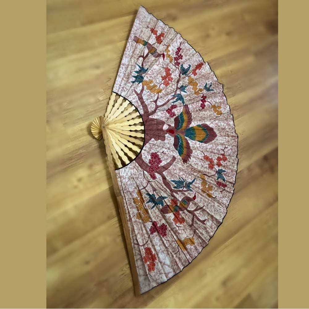 Vintage Handmade Asian Hand Fan Indonesian